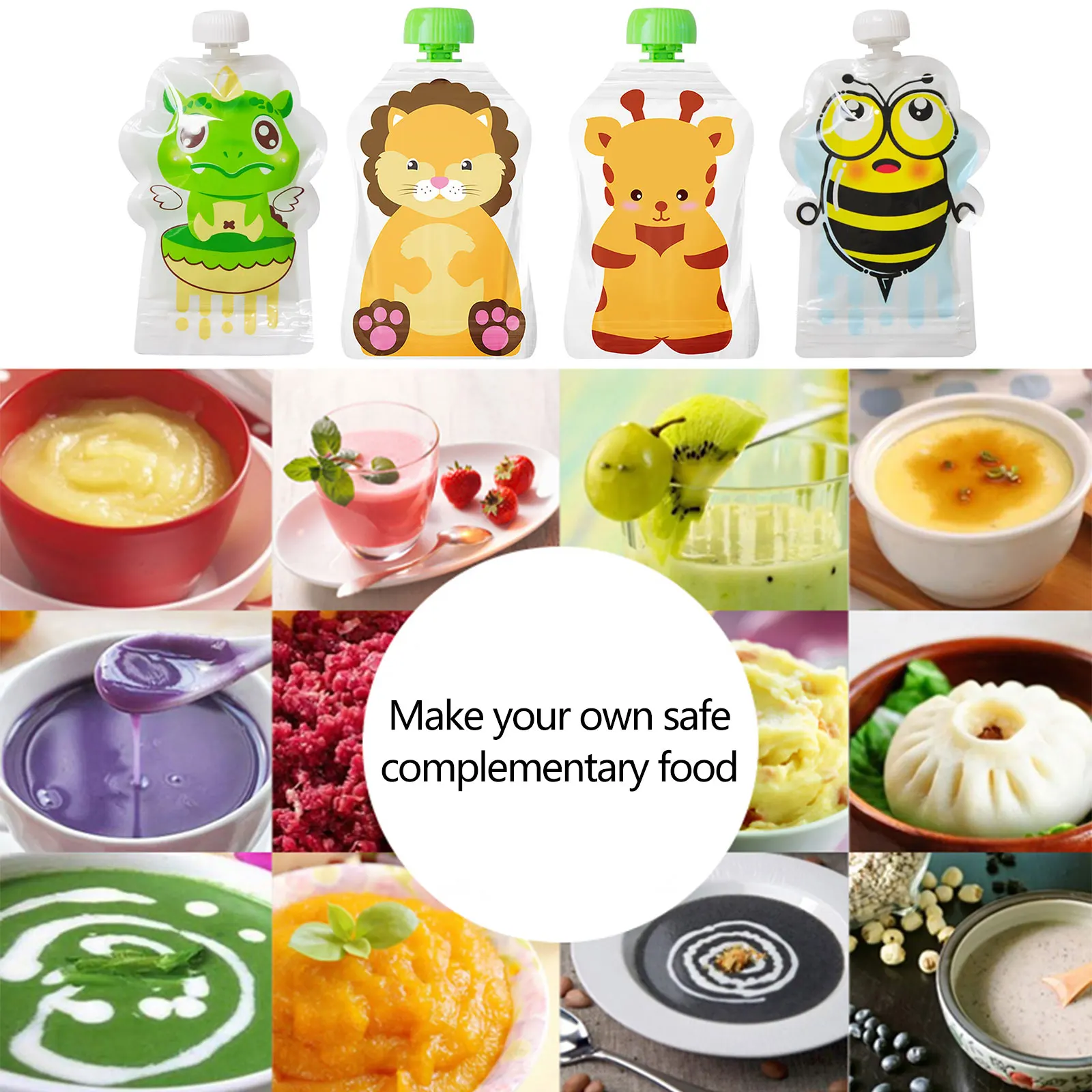 Baby Food Pouches Reusable - Sac de conservation des aliments réutilisable