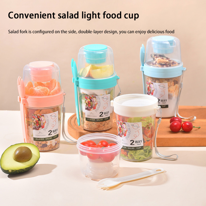 Baby Food Oatmeal - Tasse à salade portable avec couvercle
