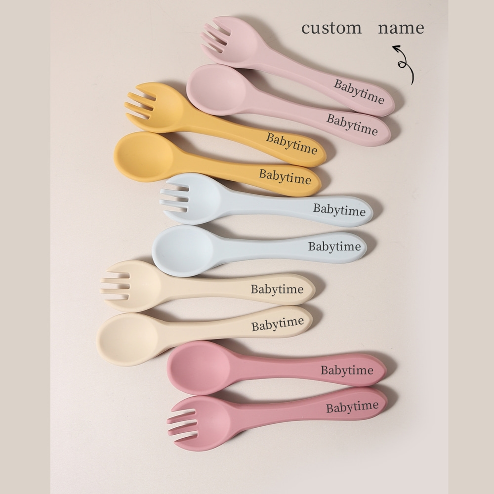 Baby Food Feeder - Nom personnalisé 1 paire de cuillères