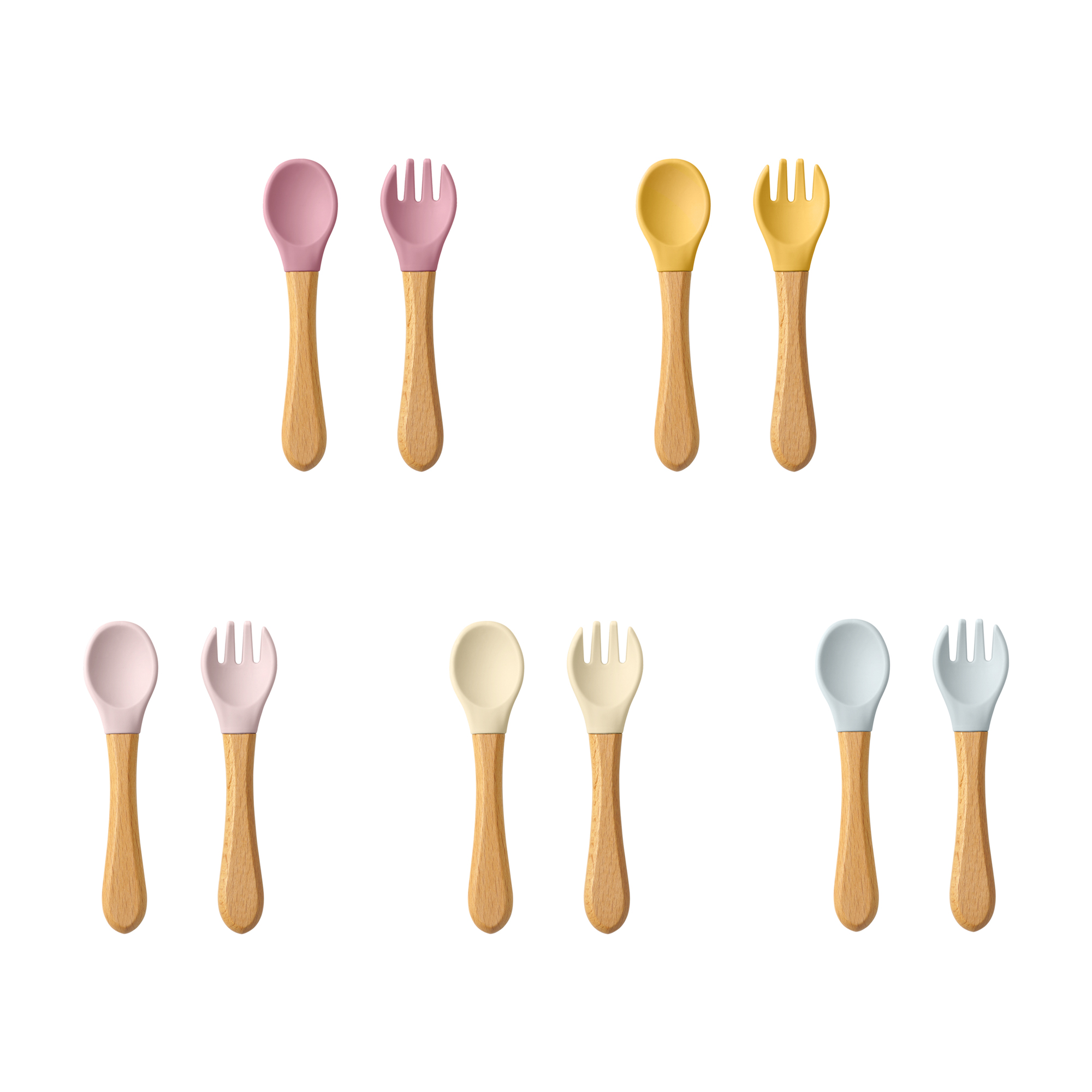 Baby Food Product - Ensemble d'ustensiles cuillères d'apprentissage pour bébé,