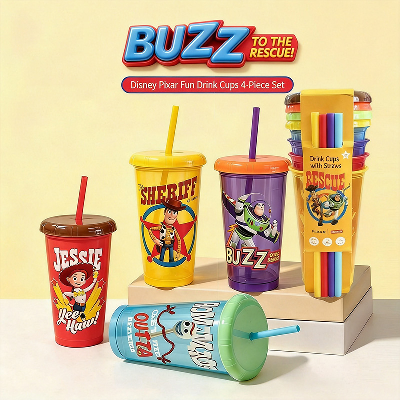 Training Cup Straw - Lot de 4 gobelets réutilisables en