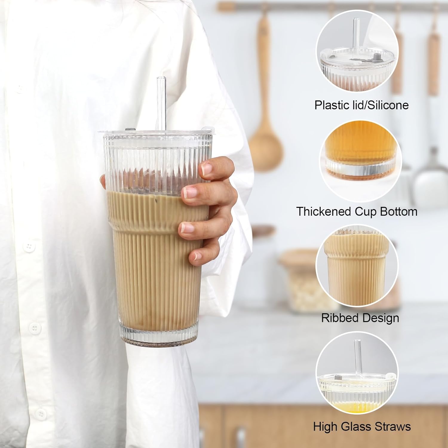 Gobelet en verre côtelé modern - Training Cup Straw avis et prix